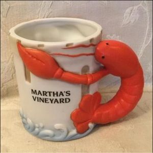 Lobster Mug Handle Mini Coffee Nanco Nancy Sales 1987 Coffee Cup Orange White